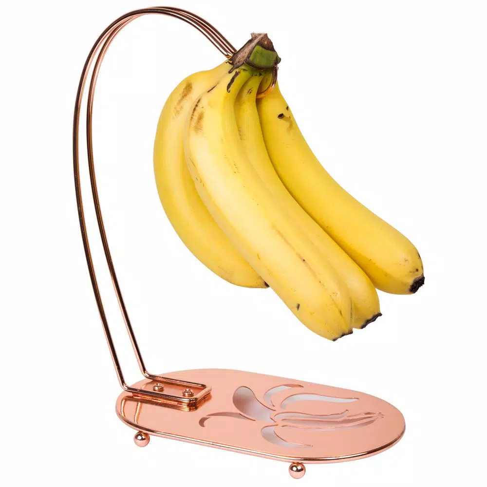 Creative Home Copper Plated Metal Banana Hanger & Fruit Organizer - Elegant Kitchen Decor