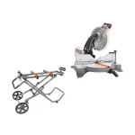RIDGID 12 in. 15 Amp Dual Bevel Corded Miter Saw with LED and Universal Mobile Stand Kit thumbnail 1