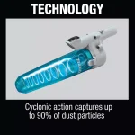 Makita White Cyclonic Vacuum Attachment with Lock for Makita 18V Vacuum Models XLC03 and XLC05 thumbnail 8