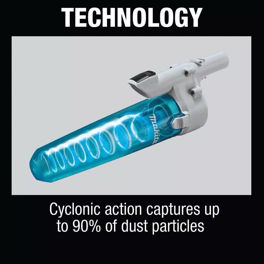 Makita White Cyclonic Vacuum Attachment with Lock for Makita 18V Vacuum Models XLC03 and XLC05