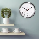 La Crosse Technology UltrAtomic 14 in. Round Atomic Analog Wall Clock - Silver Chrome Metal Frame thumbnail 1