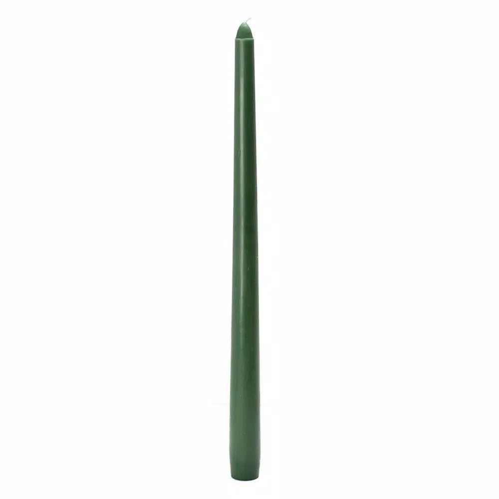 Zest Candle 12 in. Hunter Green Taper Candles, 12-Pack