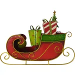 Fraser Hill Farm 24 in. Artificial Christmas Wreath Decor Set with Train, Sleigh, and LED Shelf Sitters thumbnail 6