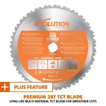Evolution Power Tools Evolution R255SMSDB+ 10 in. 15 Amp Dual Bevel Sliding Miter Saw with Laser Guide thumbnail 13