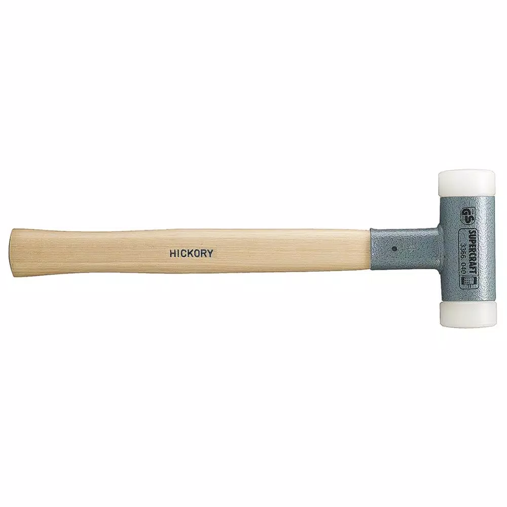 Supercraft Halder Supercraft 35 oz. Dead-Blow Hammer with Hickory Handle and Replaceable Nylon Face Inserts