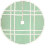 VHC Brands 60 in. Mint Margot Farmhouse Christmas Tree Skirt with Diamond Cut Lace thumbnail 1