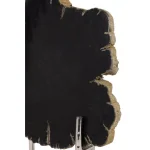 LITTON LANE Large Live Edge Black Petrified Wood Slice Sculpture on Silver Metal Stand thumbnail 3