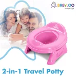 Babyloo 2-in-1 Portable Travel Potty for Toddlers with Collapsible Legs and Travel Bag - Pink thumbnail 7