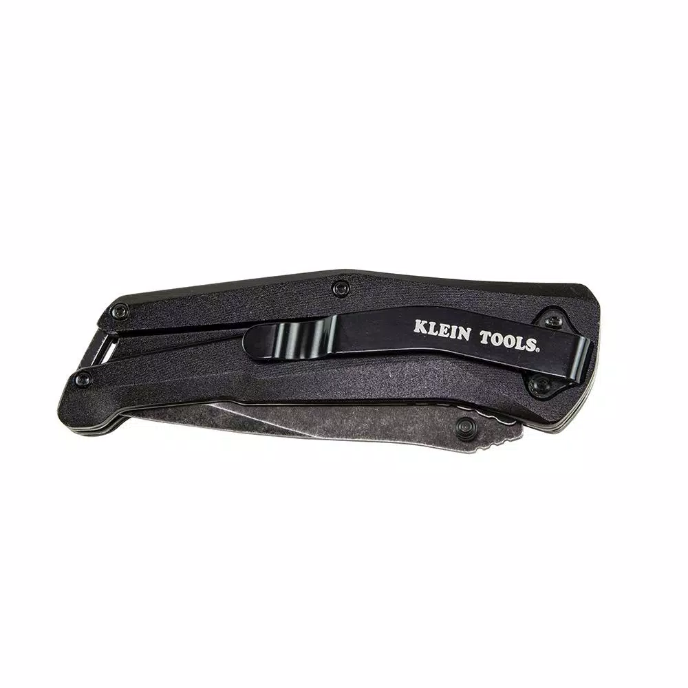 Klein Tools Klein Spring-Assisted Opening Folding Pocket Knife with 440C Stainless Steel Drop Point Blade
