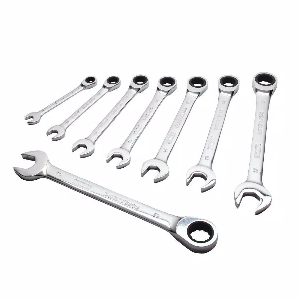 DEWALT 8-Piece Metric Ratcheting Combination Wrench Set