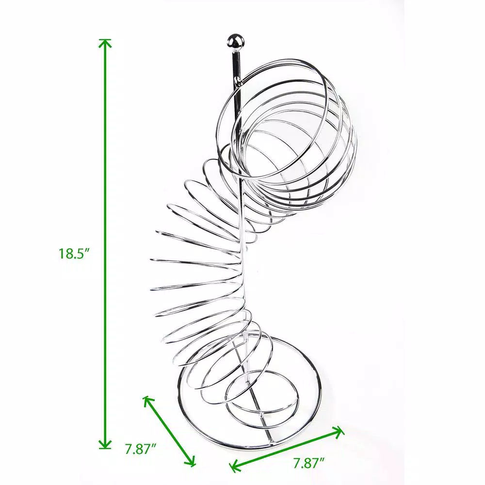 Mind Reader Stainless Steel Twisted Fruit Holder, Silver Metal Wire Fruit Basket