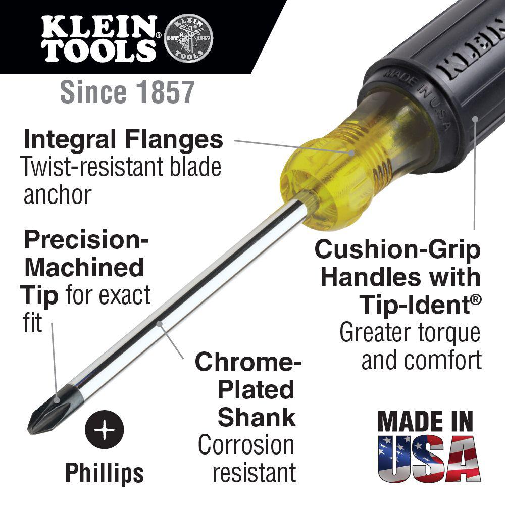 Klein Tools 4-Piece Cushion-Grip Screwdriver Set