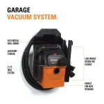 RIDGID 5 Gal. Stor-N-Go 5.0 Peak HP Wet/Dry Shop Vacuum with Wall Mount and Premium Car Cleaning Kit thumbnail 3