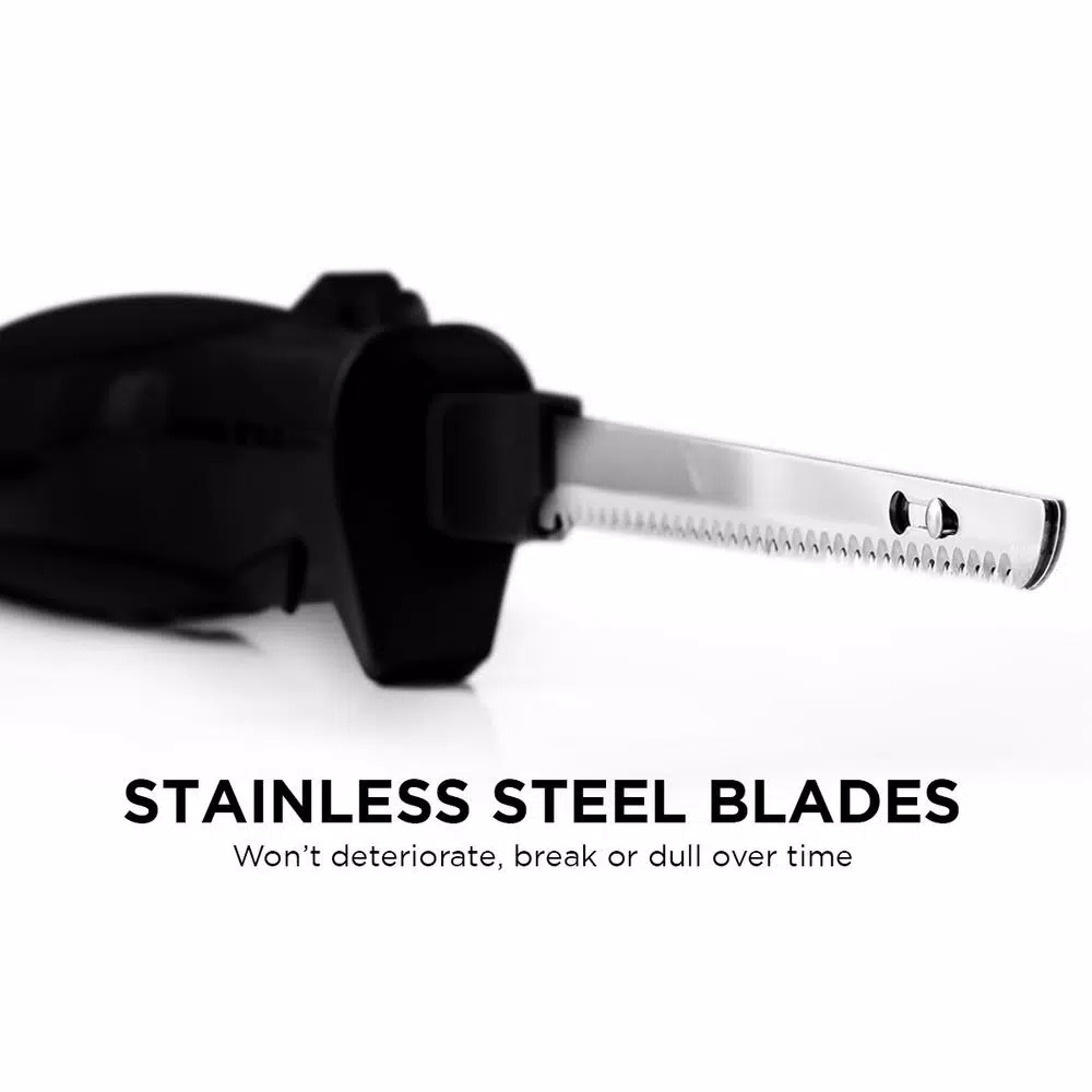Ovente 17.5 in. Stainless Steel Electric Kitchen Knife with Sheath and Safety Button