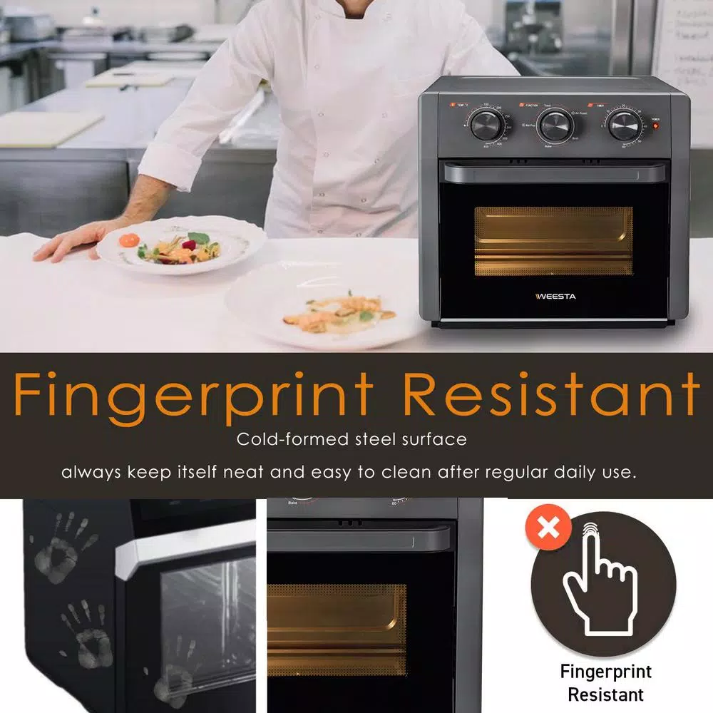 Boyel Living 19 Qt. Air Fryer Toaster Oven with Air Fry, Roast, Toast, Broil, Bake Functions - Sandy Grey