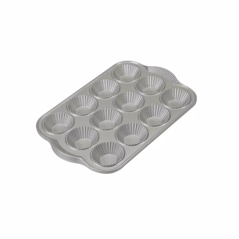 Nordic Ware French Tartlette Pan, 12-Cavity Nonstick Cast Aluminum Bakeware
