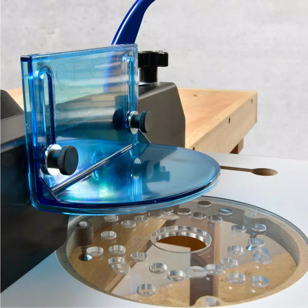 POWERTEC Mini Trim Router Table Set with Acrylic Base and Removable Fence