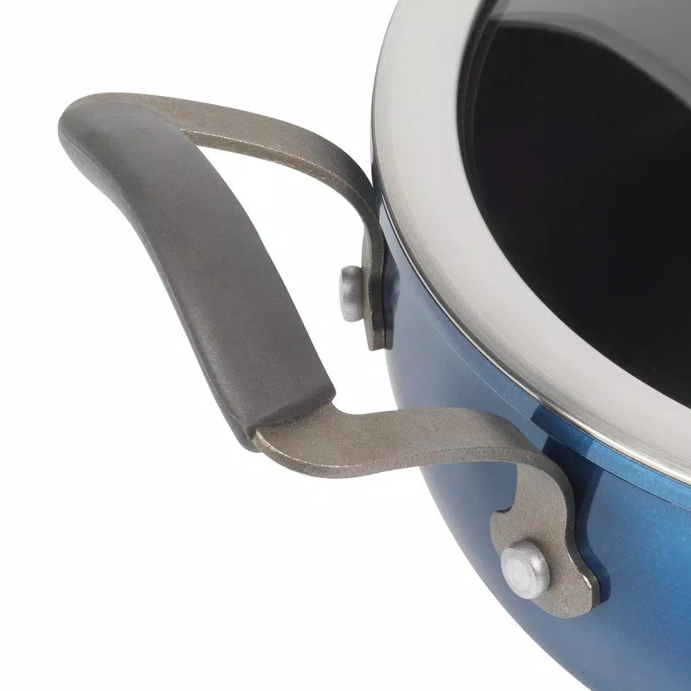 Epicurious 3 Qt. Hard-Anodized Aluminum Nonstick Saute Pan with Glass Lid, Blue