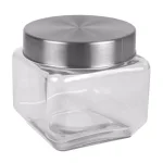 Unbranded 4-Piece Glass Canister Set with Brushed Stainless Steel Lids thumbnail 7