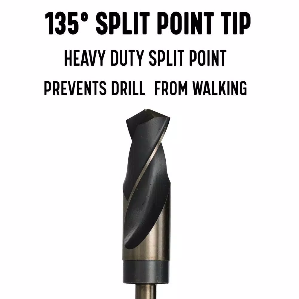 Drill America Killer Force 5-Piece High Speed Steel Reduced Shank Drill Bit Set, 9/16 in. - 1 in.
