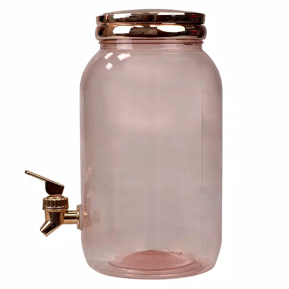 Unbranded 1 Gal. Plastic Beverage Dispenser with Spigot - Gold Beverage Serveware