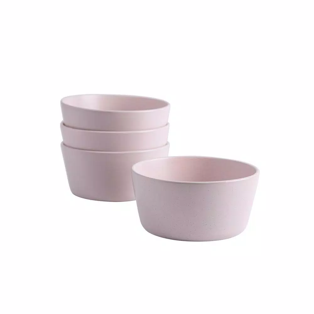 STONE LAIN 32-Piece Pink Stoneware Dinnerware Set, Service for 8