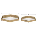 Kate and Laurel Joelyn Gold Metal Decorative Trays, Mid-Century Modern Glam Nesting Set thumbnail 4