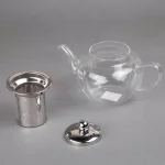 Creative Home 20 oz Borosilicate Glass Teapot with Stainless Steel Removable Lid and Infuser Basket thumbnail 3