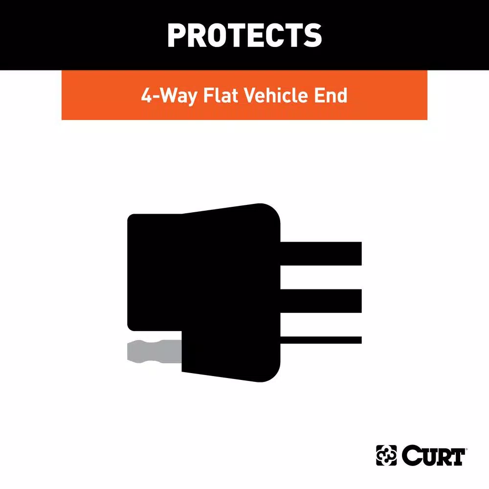 CURT 4-Way Flat Connector Dust Cover - Vehicle Side Socket Protector