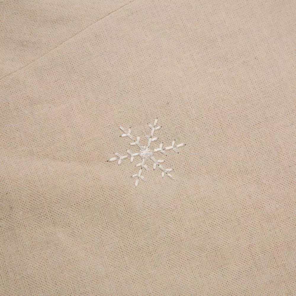 Glitzhome 48 in. Dachshund Embroidered Fabric Christmas Tree Skirt with Red Plaid Edge
