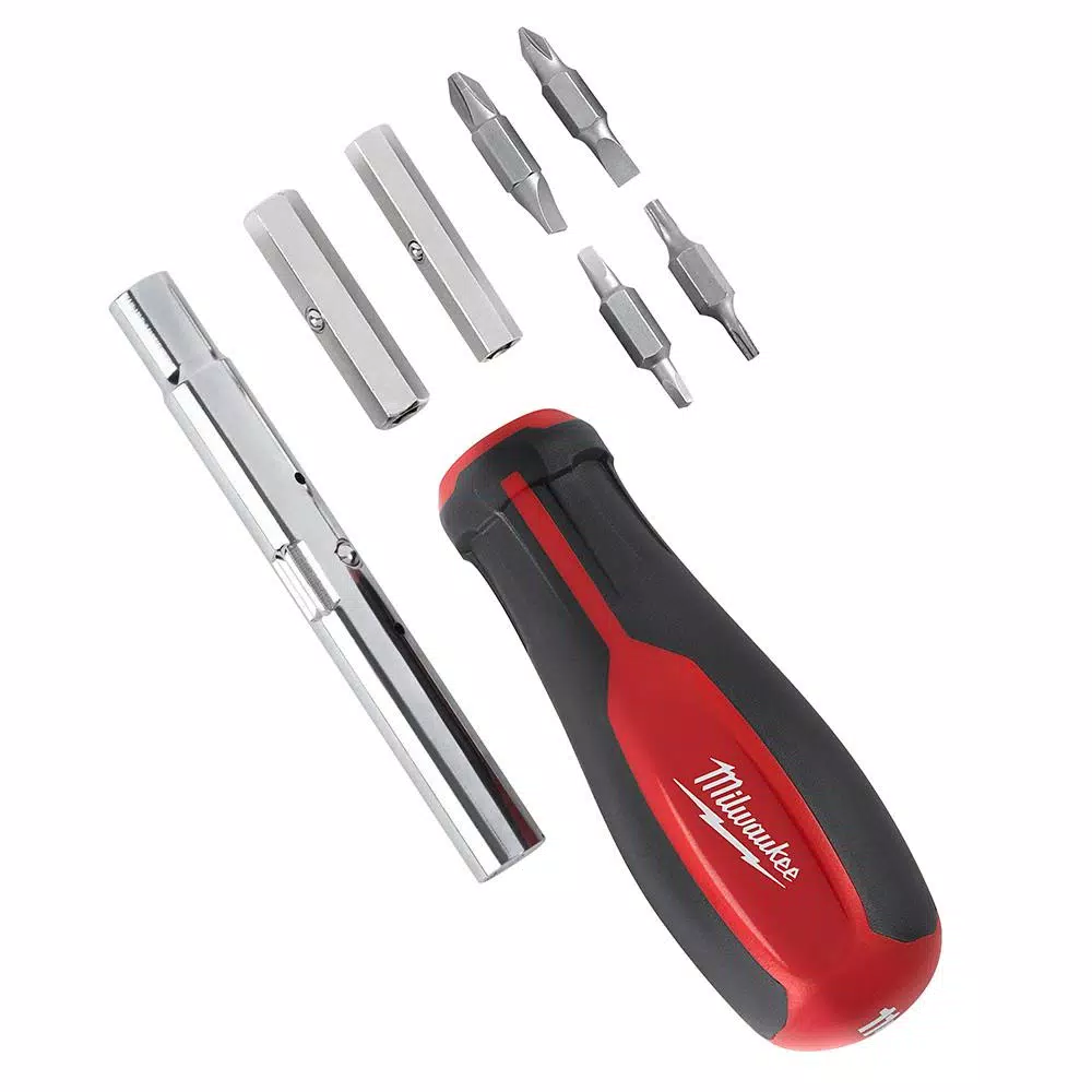 Milwaukee 11-in-1 Multi-Bit Screwdriver with Square Drive Bits, 2-Pack