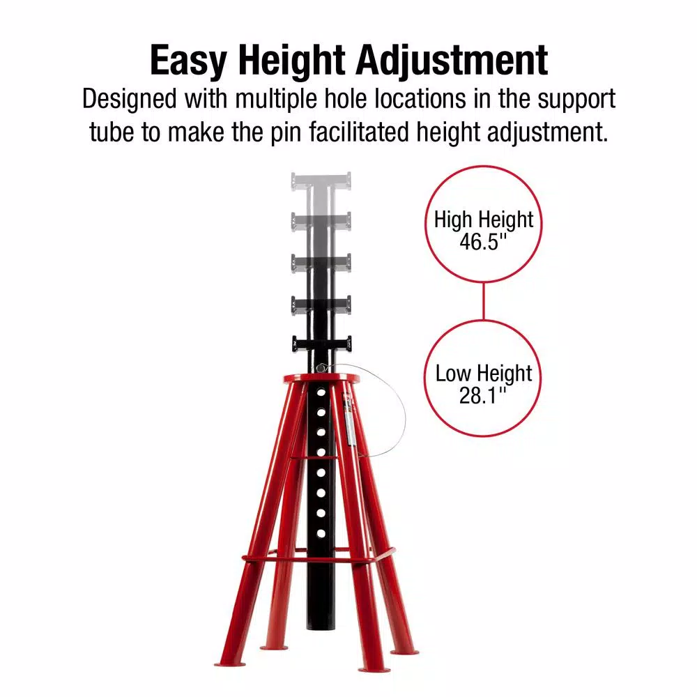 Sunex Tools 10-Ton High Height Pin Type Jack Stands, Pair