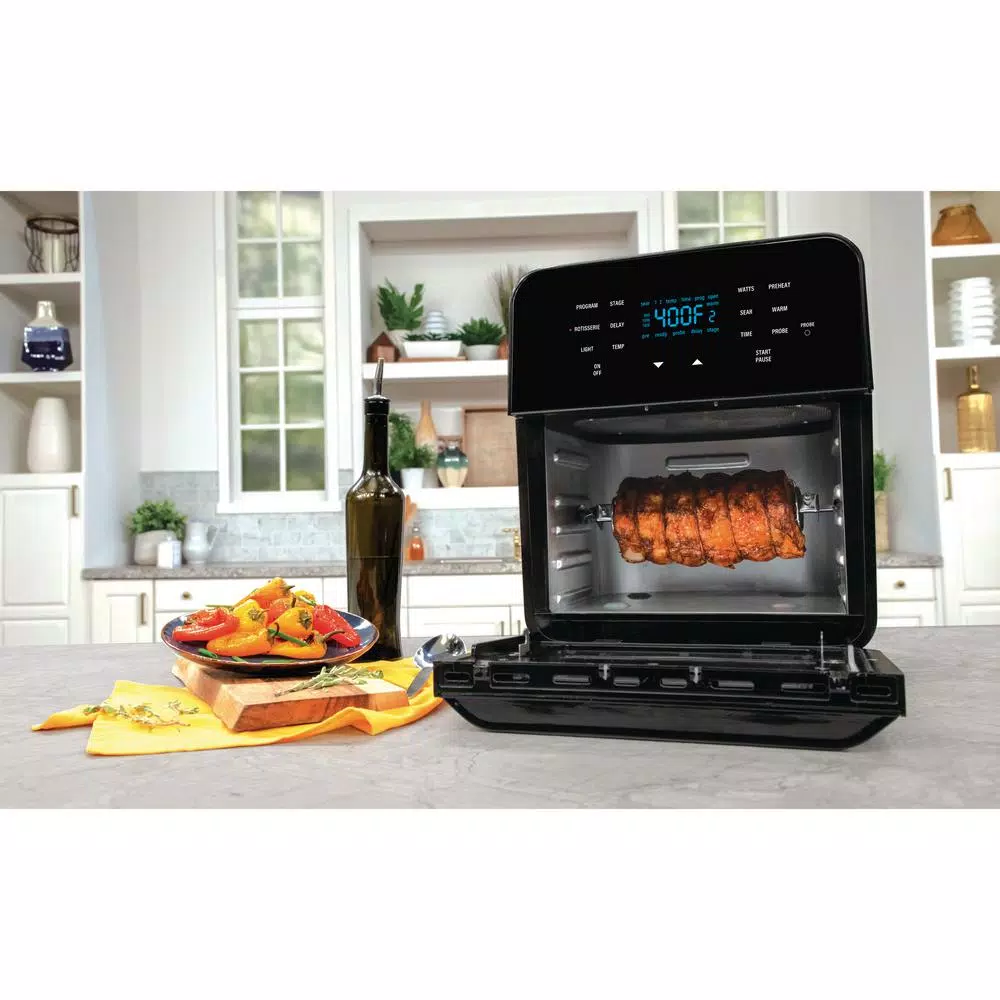 NuWave Brio 14 Qt. Digital Air Fryer with Integrated Temperature Probe and 100 Pre-Programmed Recipes