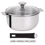 Cristel Tulipe 2-qt Stainless Steel Sauce Pan with Glass Lid and Removable Handle System thumbnail 2