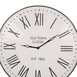 Glitzhome 31.5 in. Oversized Farmhouse Metal Enamel Wall Clock - Antique White thumbnail 2