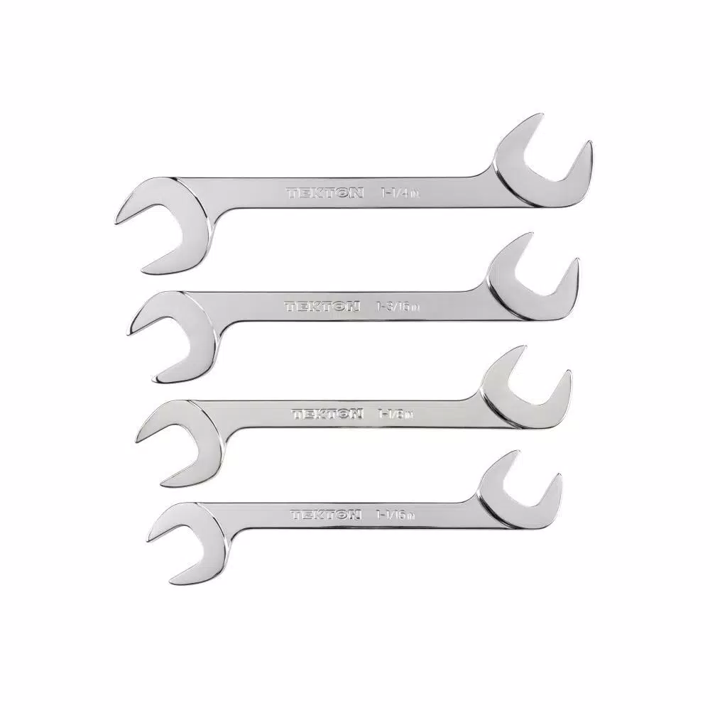 TEKTON 4-Piece Angle Head Open End Wrench Set, 1-1/16 in. to 1-1/4 in.