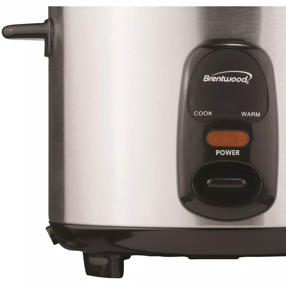 Brentwood Appliances 5-Cup Silver Rice Cooker with Non-Stick Interior and Automatic Shut-Off