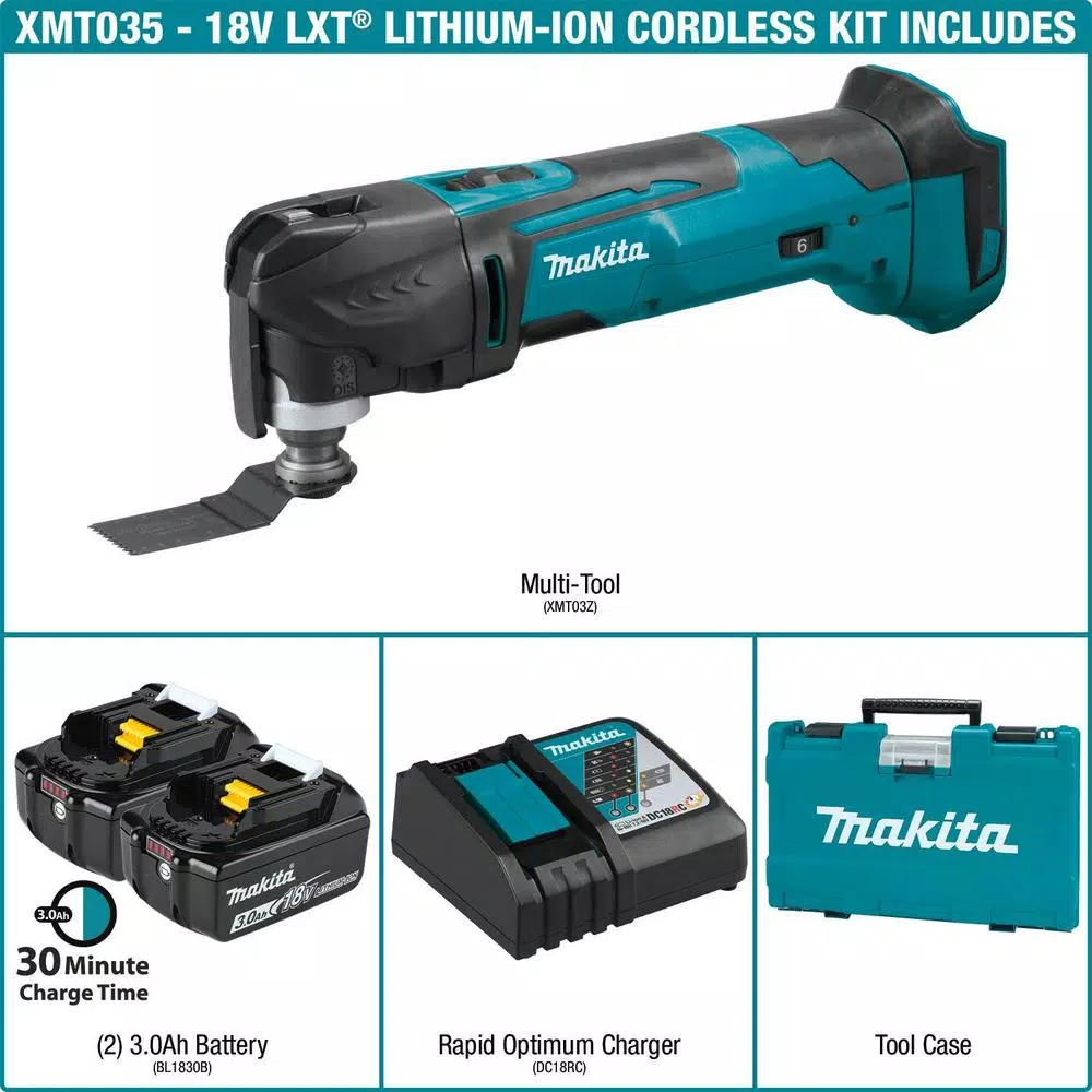 Makita 18V LXT Cordless Oscillating Multi-Tool Kit with 2 Batteries and Charger