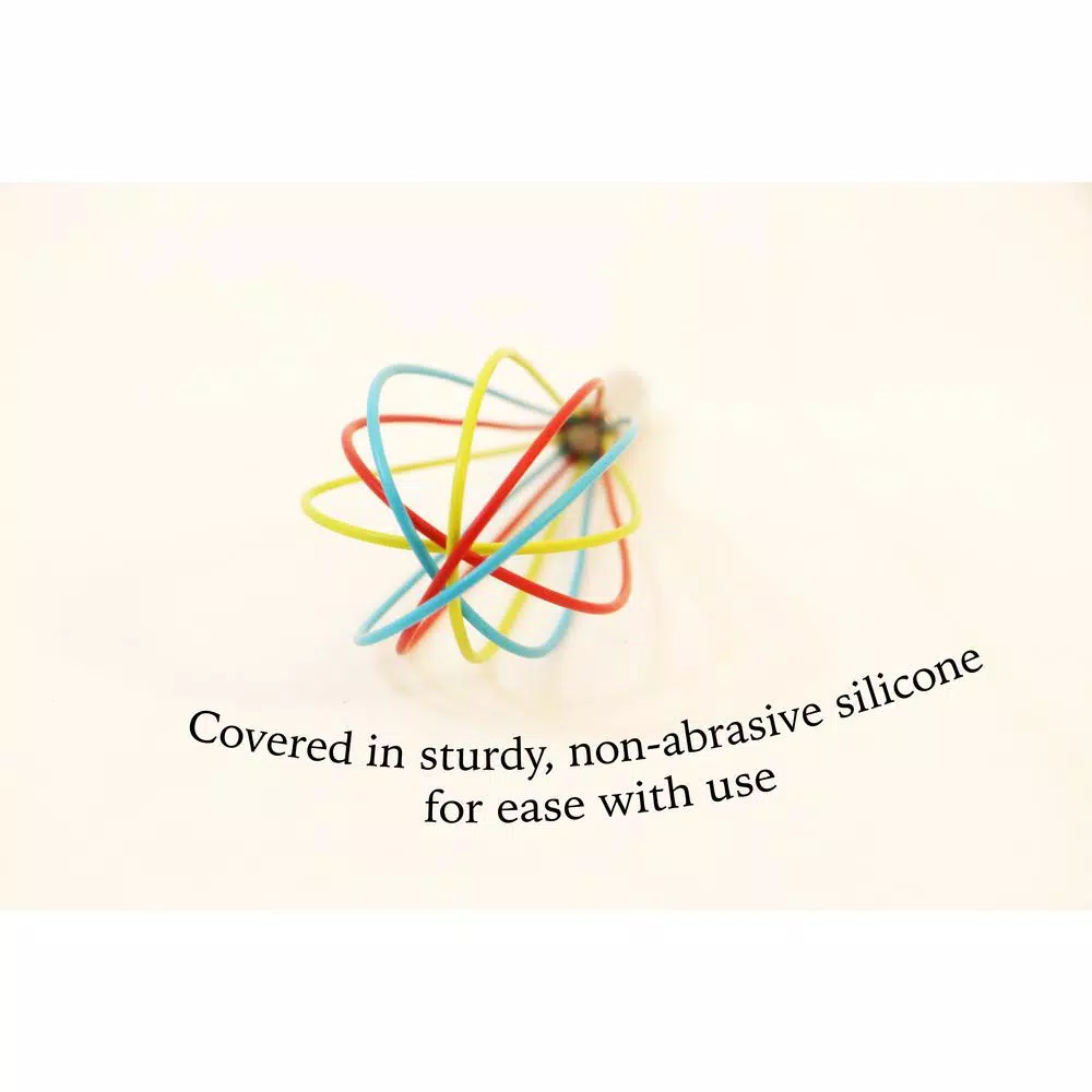 ExcelSteel Stainless Steel Tri-Color Silicone Coated Whisk Set, 8 in. and 10 in. (Set of 2)