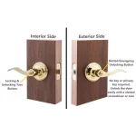Copper Creek Waverlie Polished Brass Privacy Bed/Bath Door Lever thumbnail 5