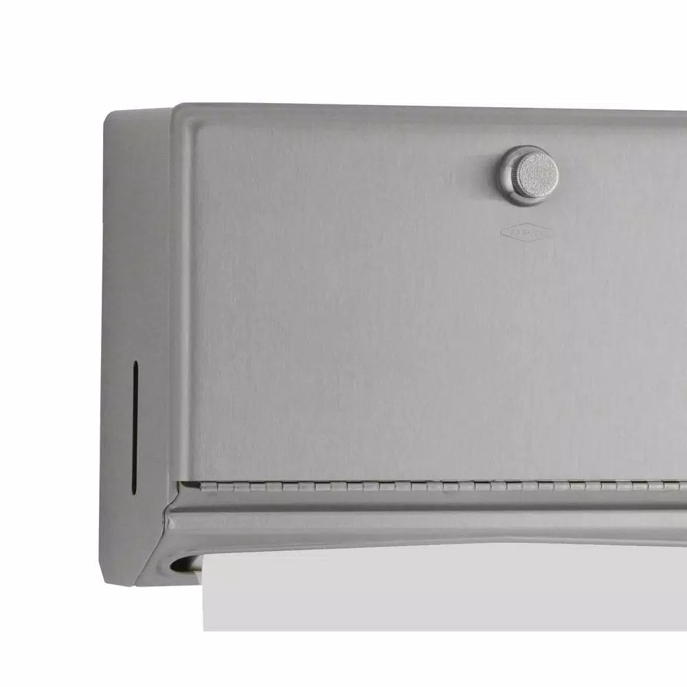 BOBRICK Satin Stainless Steel Paper Towel Dispenser, Wall-Mounted, 200 C-Fold or 275 Multi-Fold Capacity