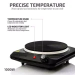 Ovente 1000W Single Burner Hot Plate, 7-in. Cast-Iron Infrared Ceramic Glass Electric Burner with Temperature Control thumbnail 2
