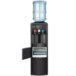 Costway Top Loading Water Dispenser with Built-In Ice Maker, Hot & Cold Tri-Temp Water Cooler, Black thumbnail 1