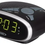 Jensen JCR-175 AM/FM Digital Alarm Clock Radio with Green LED Display and Aux Input thumbnail 3