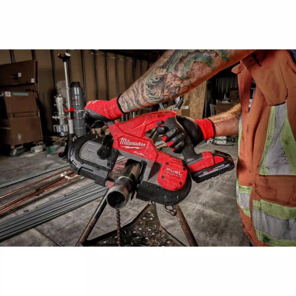 Milwaukee M18 FUEL 18V Brushless Cordless Compact Band Saw Kit with Two 3.0 Ah Batteries