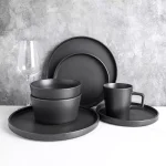 Stone Lain 32-Piece Modern Black Matte Stoneware Dinnerware Set, Service for 8 thumbnail 5