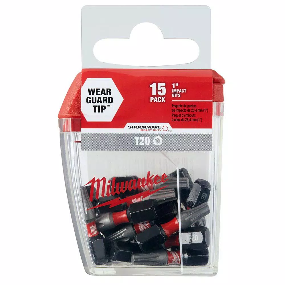 Milwaukee SHOCKWAVE T20 Torx 1 in. Impact Duty Insert Bits, 15-Pack