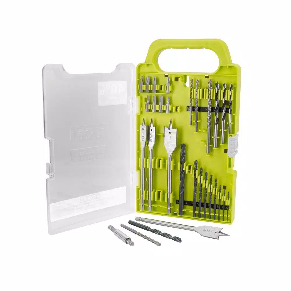 RYOBI 31-Piece Black Oxide Drill and Drive Bit Set with Carbide Tipped Masonry Bits