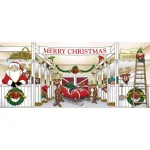 My Door Decor Santa's Reindeer Barn 7 ft. x 16 ft. Christmas Garage Door Mural Decor thumbnail 1