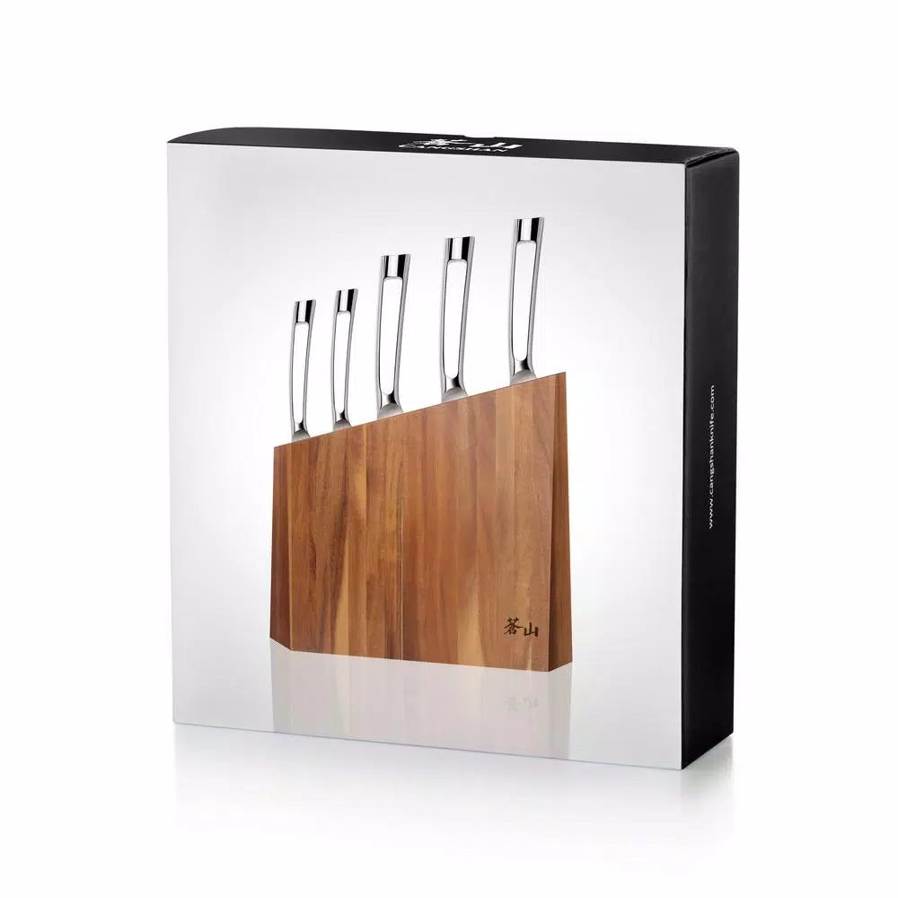Cangshan N1 Series 6-Piece German Steel Forged Knife Block Set with Acacia Wood Block